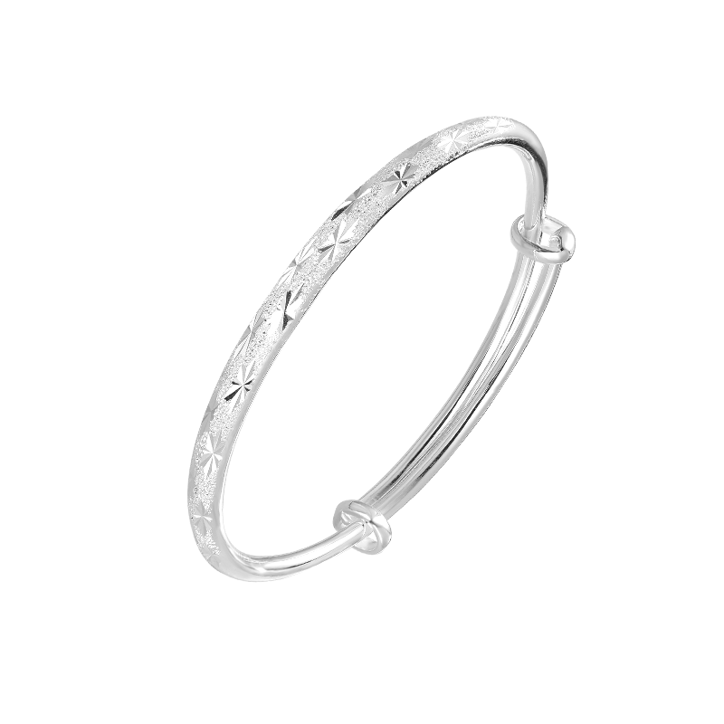 Sino Gem 999 Sterling Silver Women's Starry Sky Bracelet Fashion Silver Jewelry Couple Bangle Gift for Girlfriend Wife Birthday