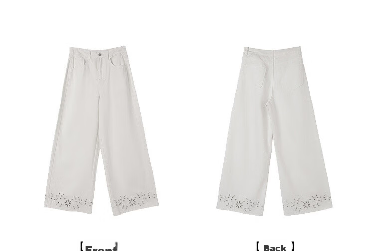 Demana [Cloud Feel Lyocell Cotton] Summer Commuter Style Hollow Embroidered Straight Loose High-Waist Slimming Women's Jeans 19