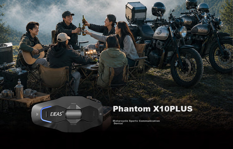 EJEAS X10 Motorcycle Riding Intercom Helmet Bluetooth Headset Radio Mesh Network Walkie Talkie Smart Voice 18