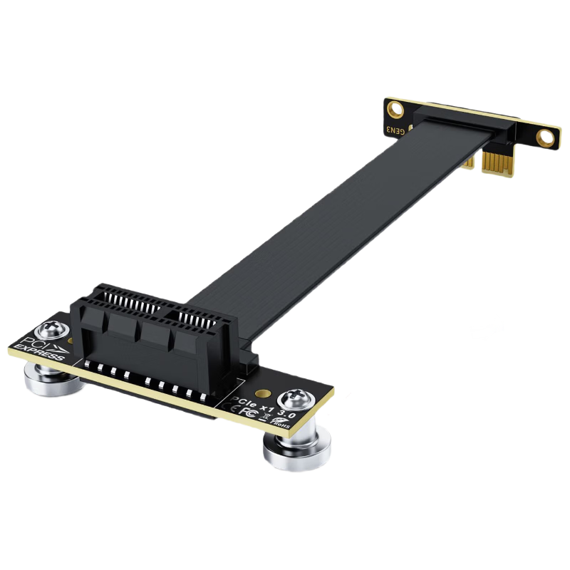 JEYI PCI-E Extension Cable PCIe X1 3.0 Network Sound Card DMA Expansion Adapter 50cm 90-Degree to 90-Degree Support Vertical Installation Essential for PC Building