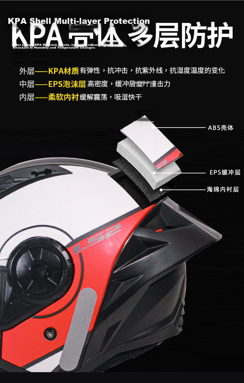 LS2 Motorcycle Unisex Half Helmet with Built-in Bluetooth 3/4 Helmet Black/Red White Star Wars L 5