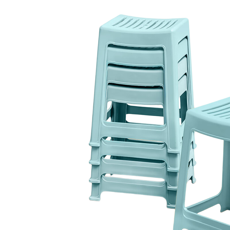 Meiliya Plastic High Stools [4 Pieces] Stackable Thickened Durable Home Living Room Dining Table Dormitory Student Adult Stools