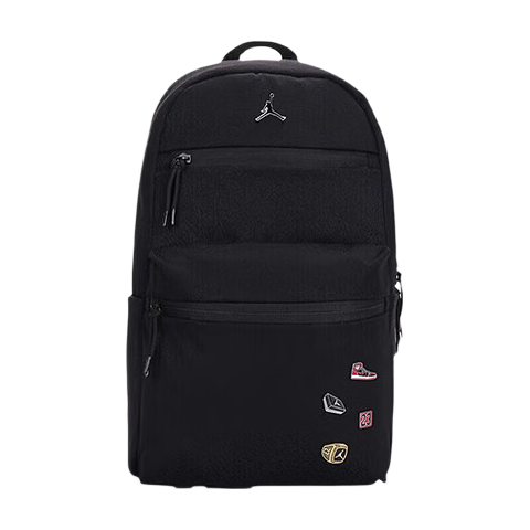 Jordan Men's And Women's Jordan Polyester Fiber, Feiren Logo Badge Backpack, HA5477-023 Black, One Size Fits All