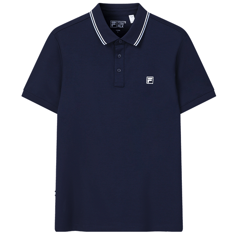 FILA Elite Men's Knitted Short Sleeve Polo Shirt 2026 Summer Simple Basic Casual Top