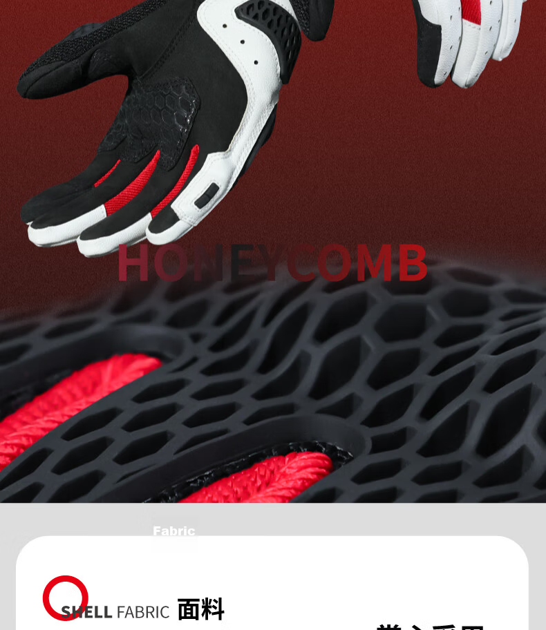 NERVE Nerve Honeycomb Motorcycle Riding Gloves Unisex Summer Protective Ventilated Touchscreen Black/Grey/Orange 2XL 2