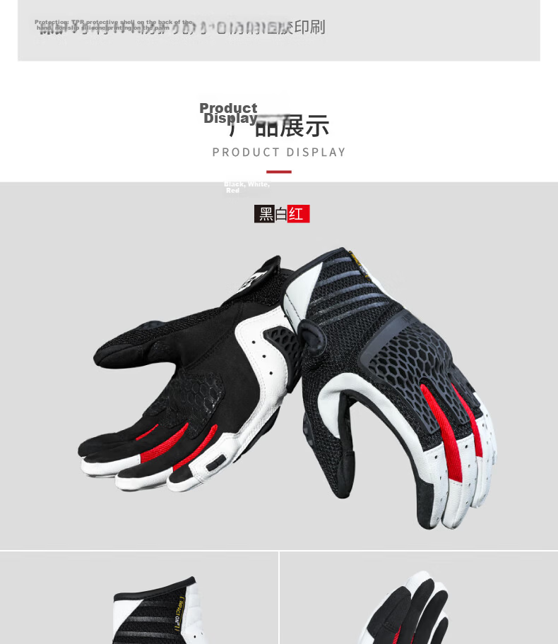 NERVE Nerve Honeycomb Motorcycle Riding Gloves Unisex Summer Protective Ventilated Touchscreen Black/Grey/Orange 2XL 7
