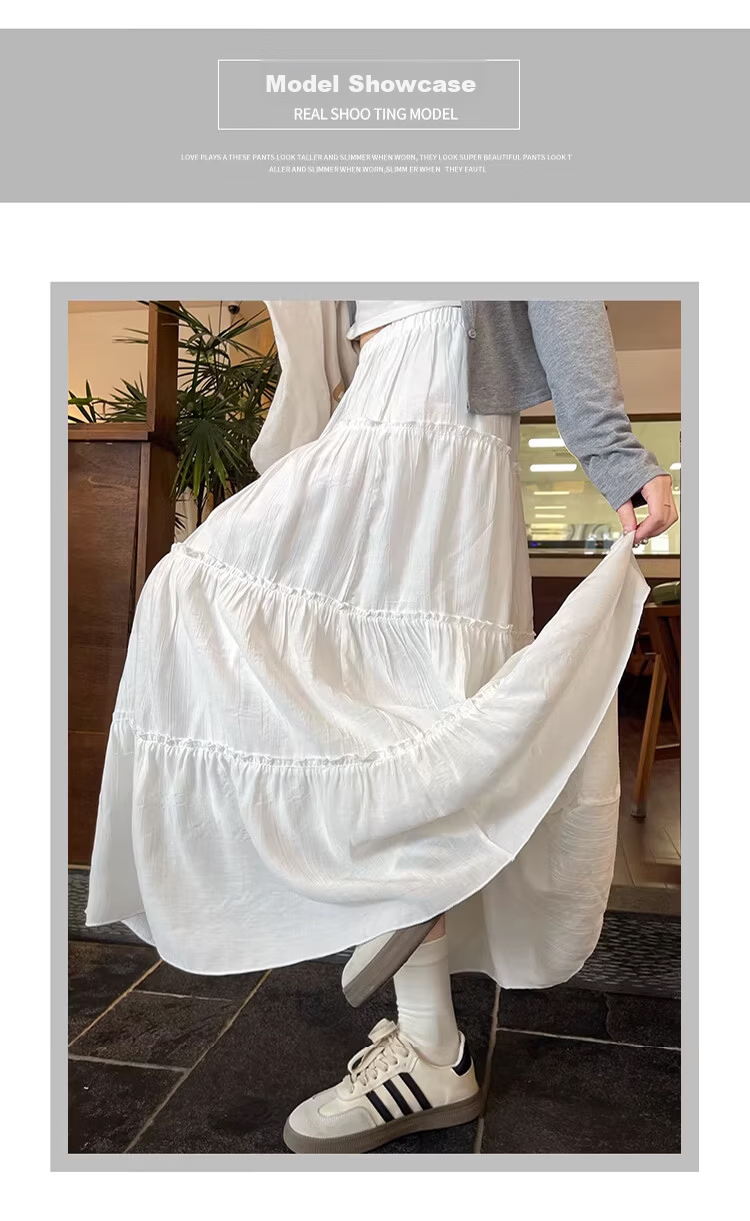 Free Style Cake Half-Length Skirt Women 2026 Spring Summer New High Waist A-Line Mid-Length Ballet Fairy Puff Skirt 9
