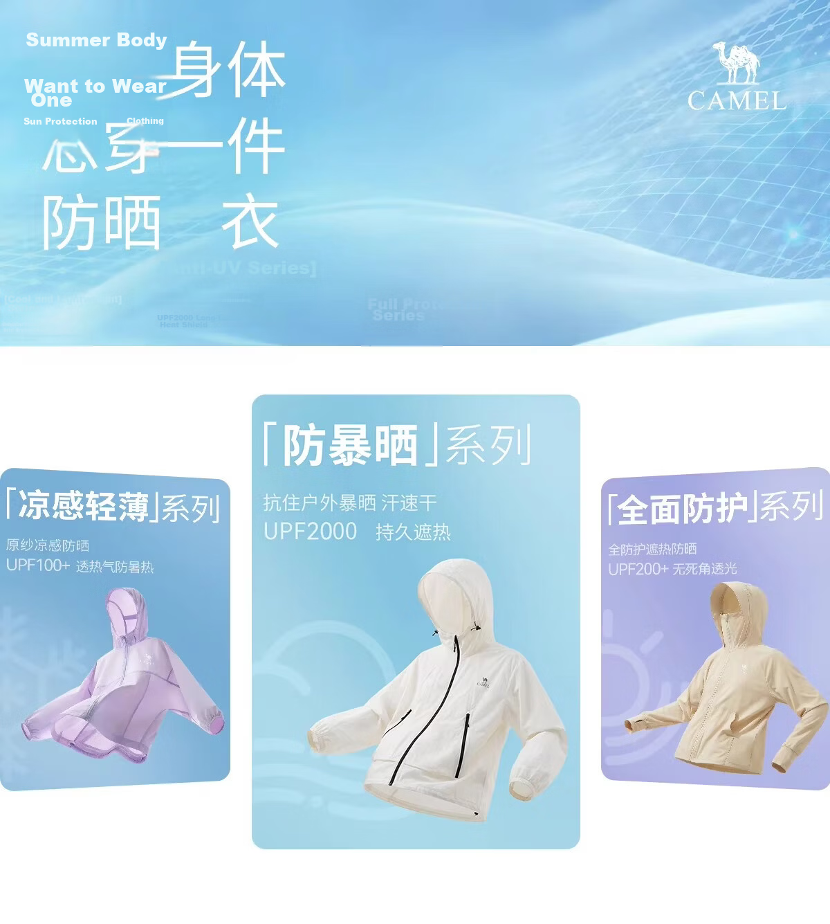 Camel [Wang Junkai Edition Muguang Pro] Women's Sun Protection Jacket Summer Unisex Water-Repellent Cooling Packable Coat 14