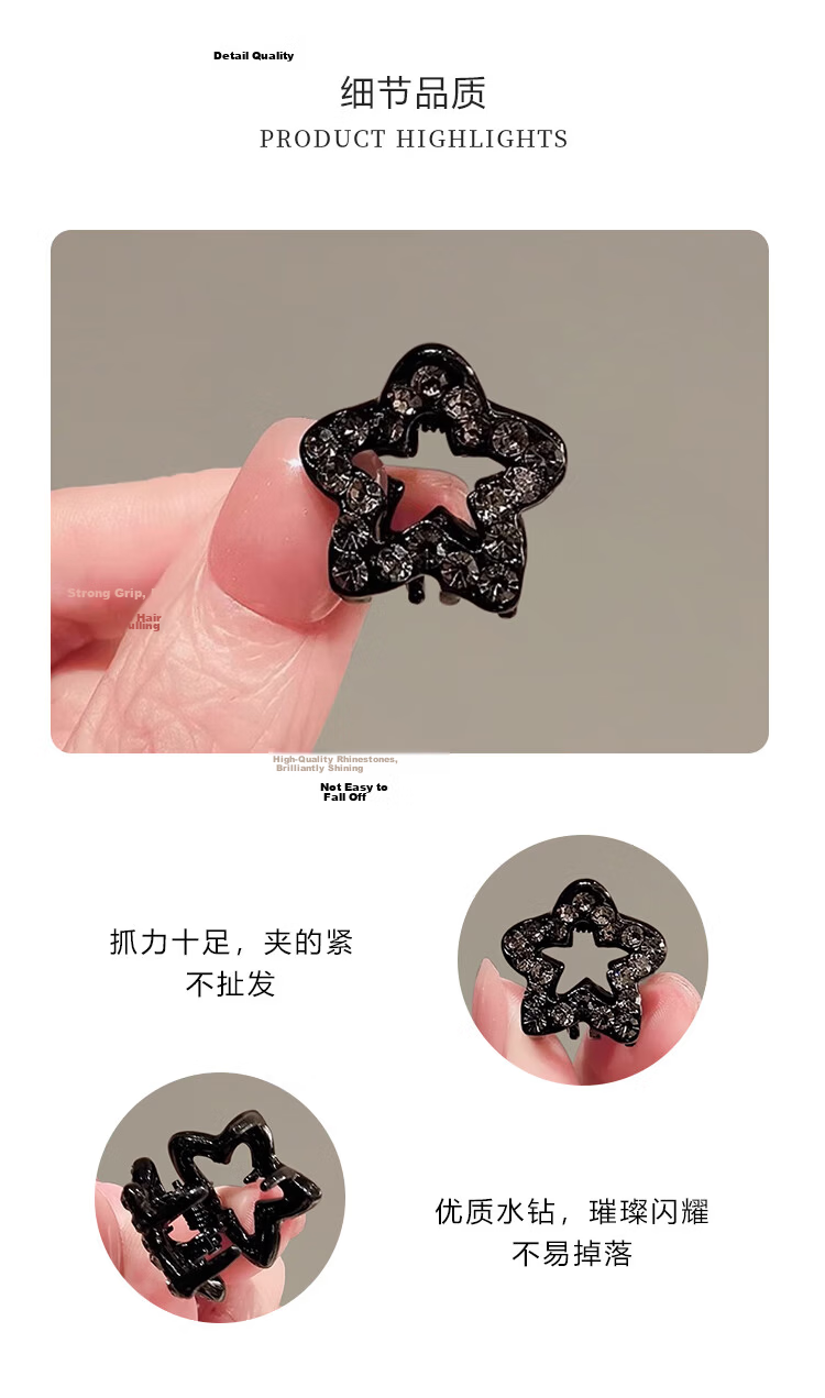 Xiangwan Rhinestone Hair Clip 2-Piece Set for Women, Front Bang Clip, Side Hairpin, Small Hair Clip, Gift for Women 9