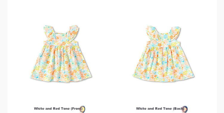 Balabala Girls Baby Dress Infant Dress 2026 Summer New Breathable French Style Floral Princess Dress 15