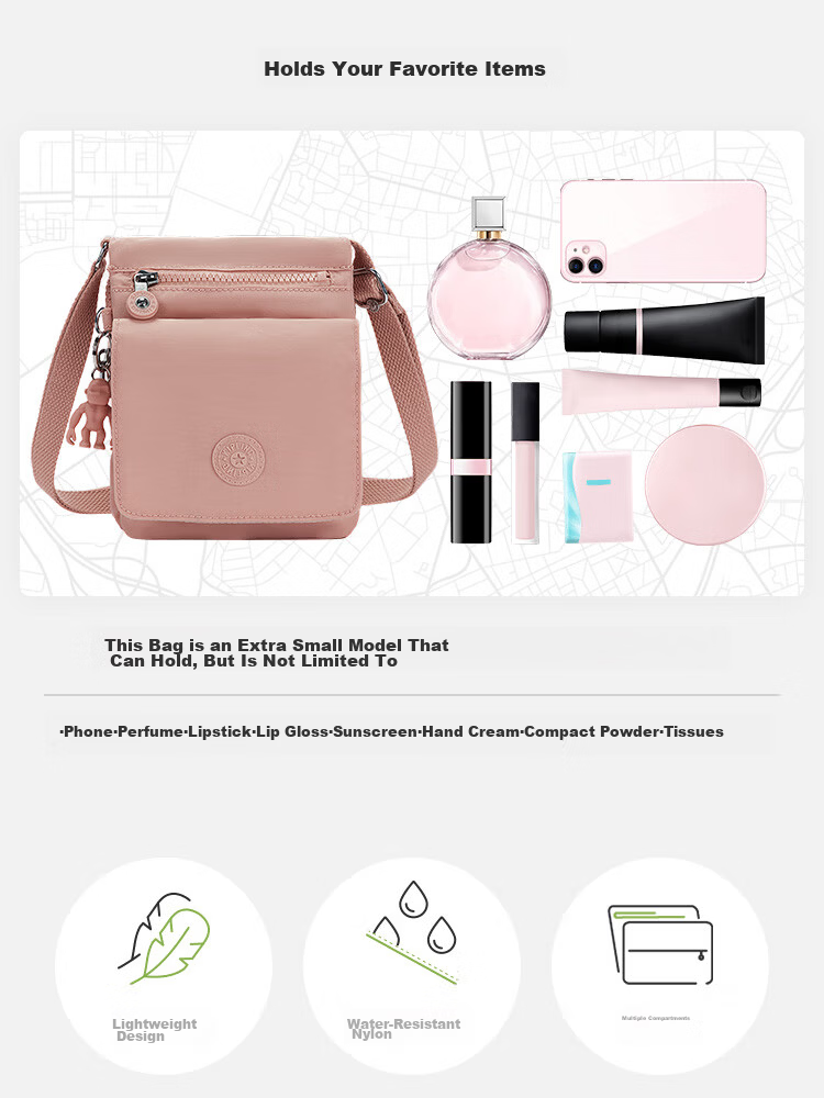 Kaplin Multi-Pocket Multi-Card Phone Bag Birthday Gift NEW ELDORADO Tender Pink 3