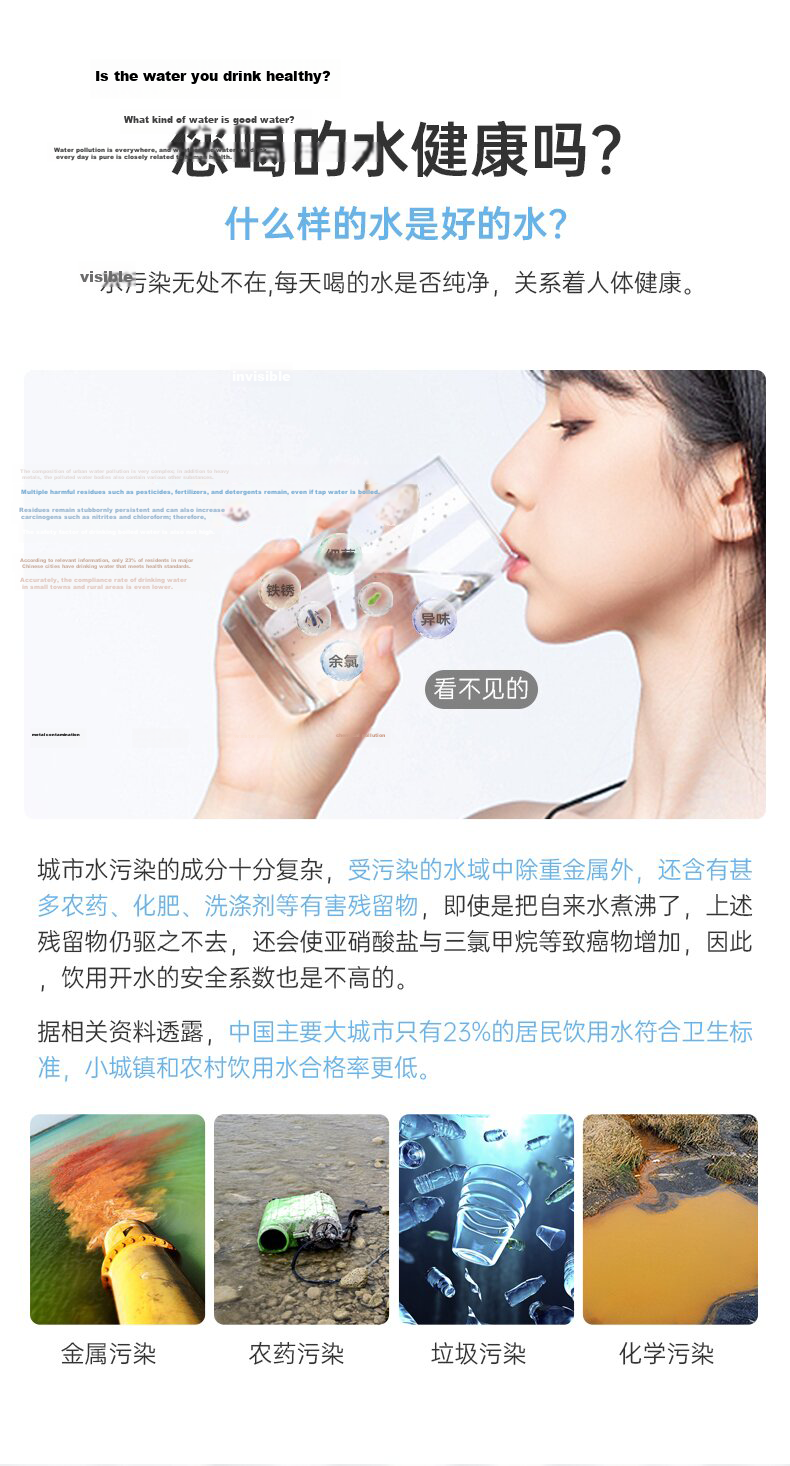 ZhuGu TDS Water Quality Tester Pen High-Precision Digital Display Household Pet 3-in-1 Impurity Purity Detector Pen 4