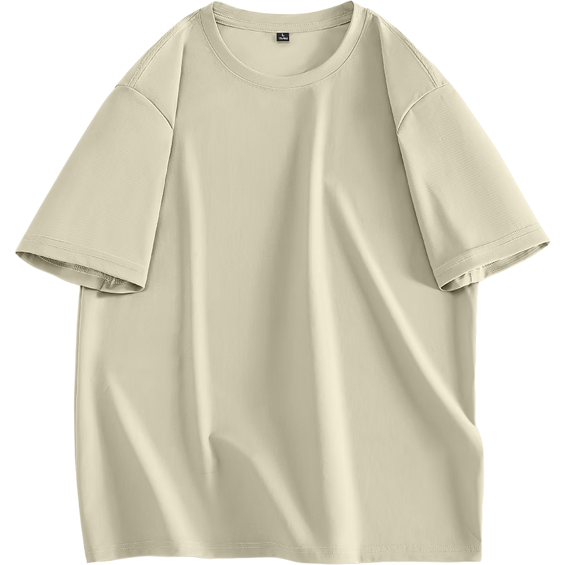 TonLion 2026 Summer New Men's Loose Solid Color Round Neck Short Sleeve T-Shirt Youth Basic Top Trendy Tee