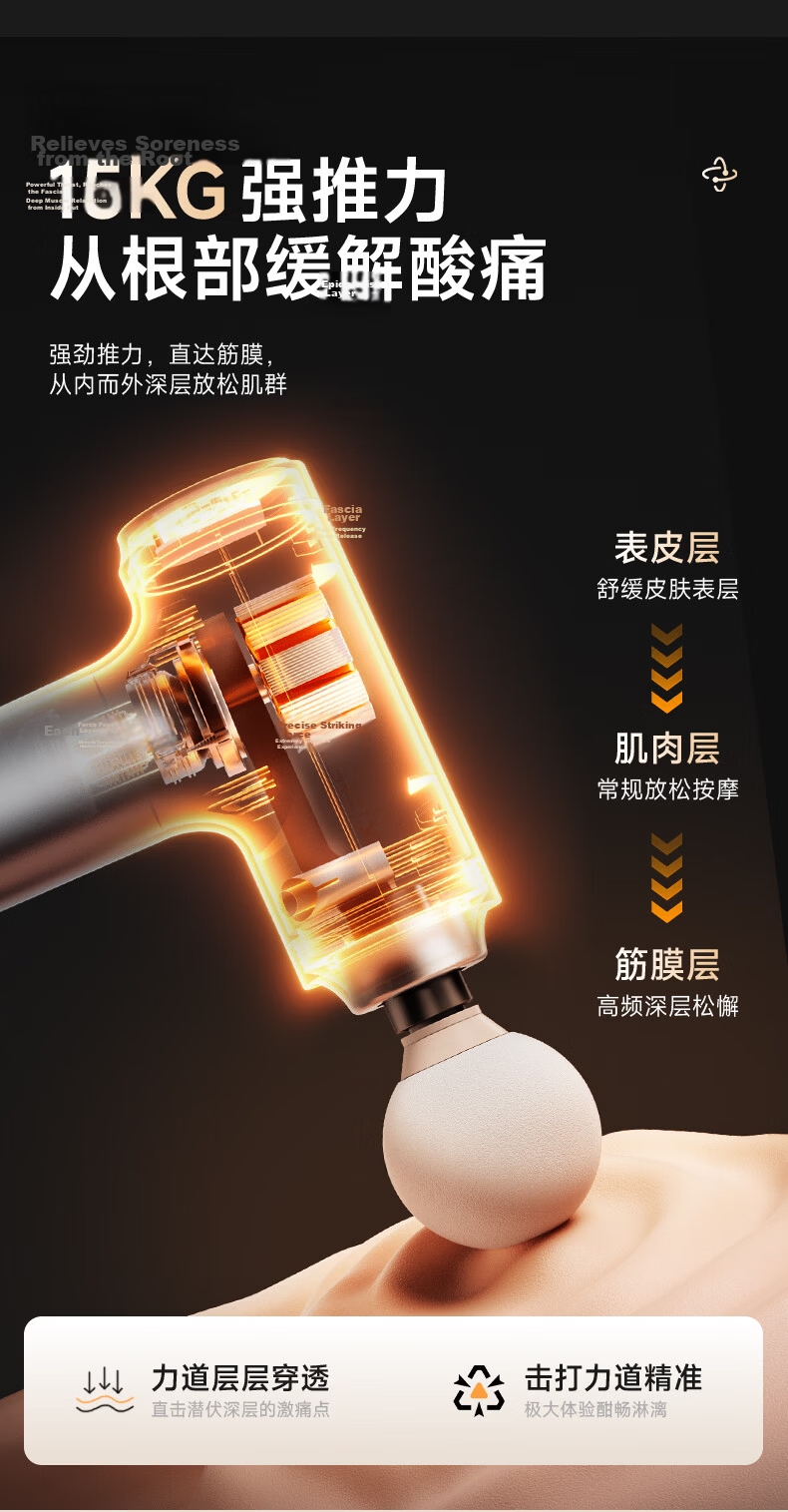AUX Mini Fascia Gun Muscle Massager Shoulder Neck Waist Back Professional Portable Full Body Relaxation Massager Father's Day Practical Gift for Dad 6