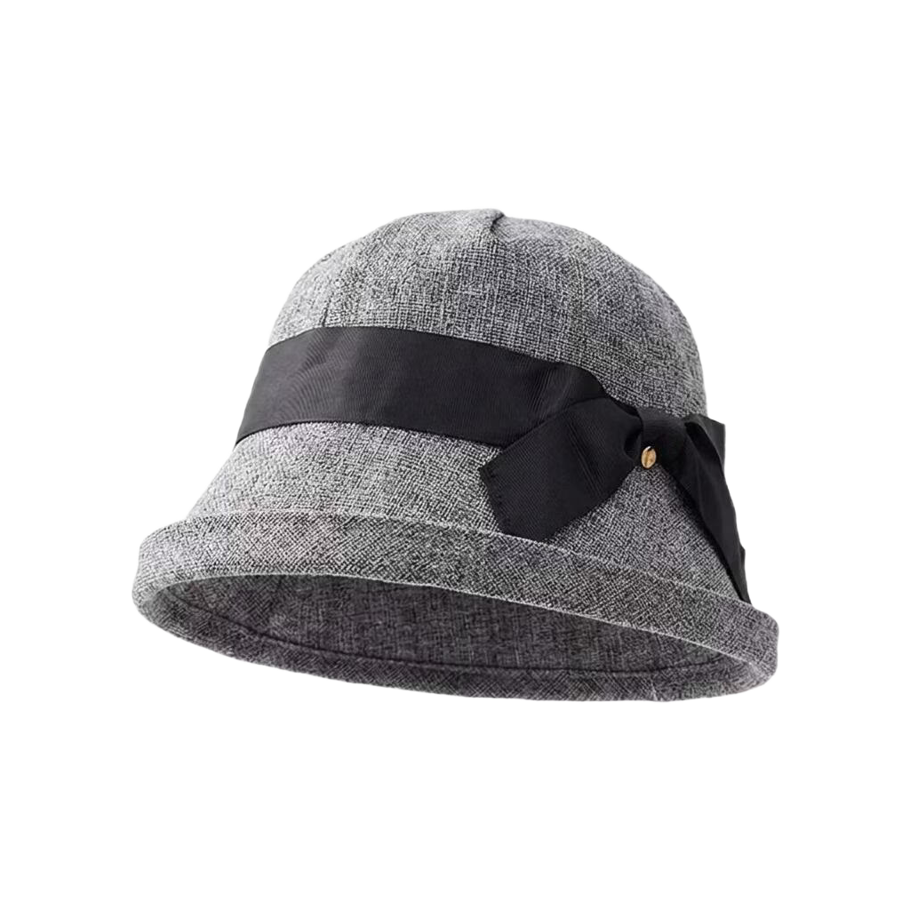 Lagur Lightweight Paper-Feel Japanese Hemp Edge Fisherman Hat Breathable Thin Sunshade Foldable Elegant Gray