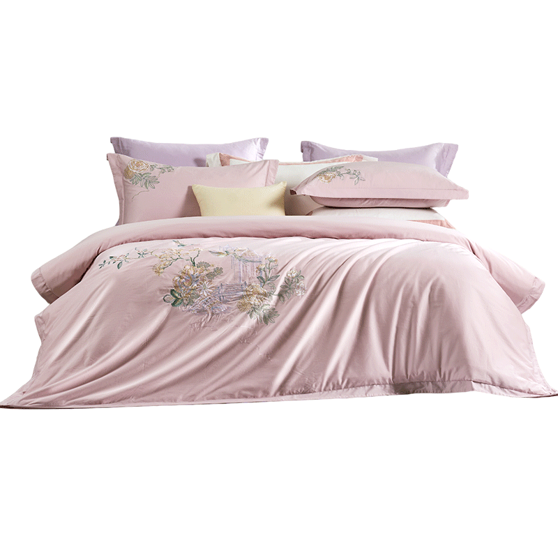 Fuanna 100S Long-Staple Cotton Sateen 4-Piece Bedding Set 100% Cotton Sheet and Duvet Cover Single/Double 203x229cm