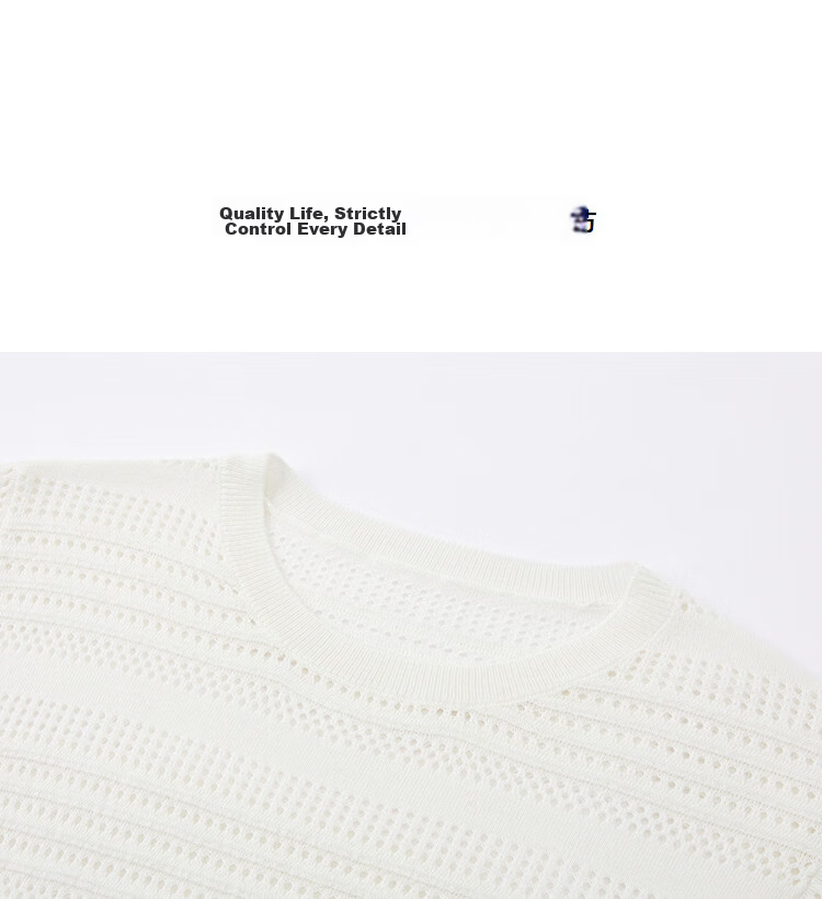 Demana [With Mulberry Silk and Wool] Spring Elegant Hollow Stripe Batwing Sleeve Elastic Slim Knit Sweater for Women Premium 15