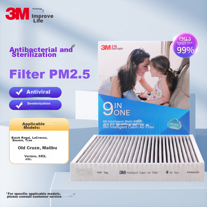 3M Smart Multi-Effect Air Conditioner Filter PN66030 for Buick Regal, LaCrosse, Excelle, Verano, Encore, Malibu, Roewe