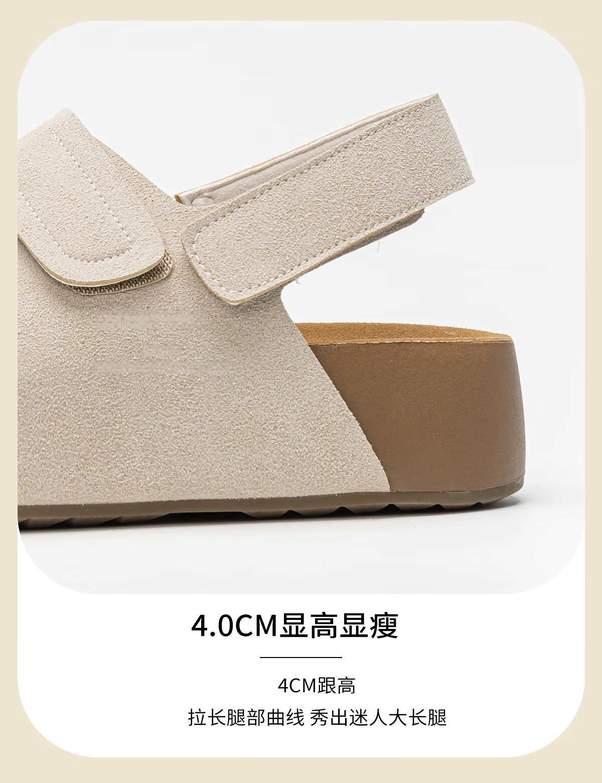 Warrior Thick Sole Birkenstock Style Women's Sandals New Summer Outdoor Casual Comfortable Versatile Beach Sandals Apricot Color Size 37 11
