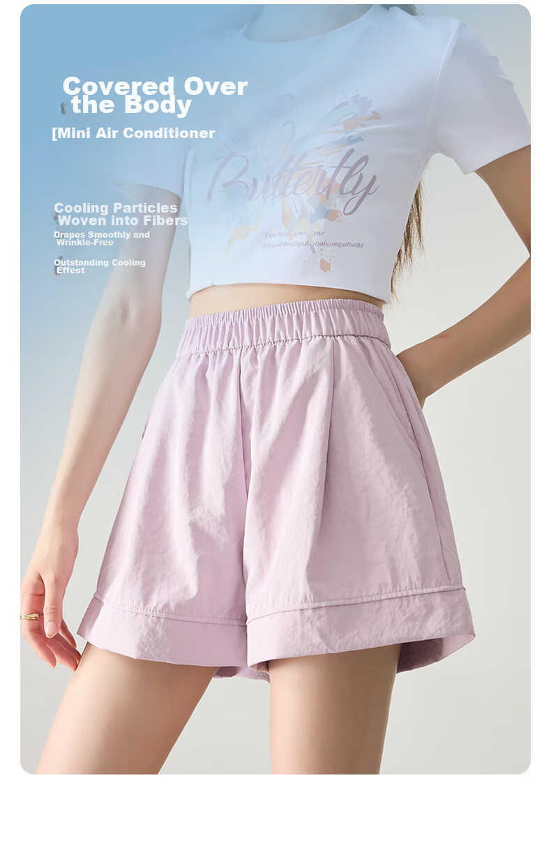 Borui Women's Summer Shorts 2026 New Casual Loose Sports Quick-Dry Lightweight Breathable Five-Point White American Style 4