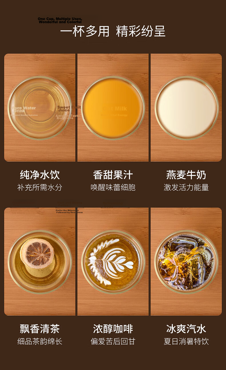 CLITON Double-Layer Glass Cup Household Heat-Resistant Water Cup Green Tea Cup Milk Cup Juice Beverage Cup Office Water Cup Single【Clearance Sale】 9