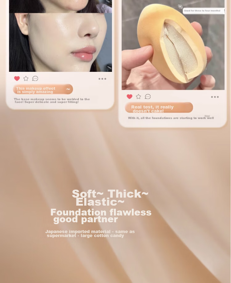 Goood GOOOD Cotton Candy Powder Puff, Ultra-Soft, No Powder Eating, Dual-Use for Dry And Wet, Air Cushion Foundation, Specialized for Setting Makeup 3