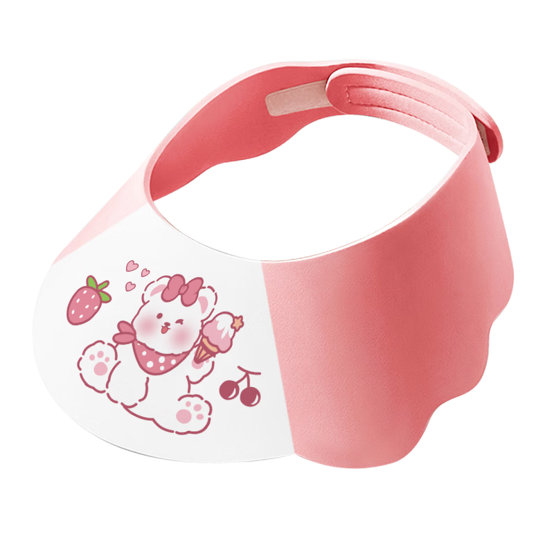 Baoshi Children's Shampoo Cap, Baby Bathing Aid, Waterproof Ear And Eye Protection, Adjustable Infant Hair Washing Cap - Little Rabbit Pink