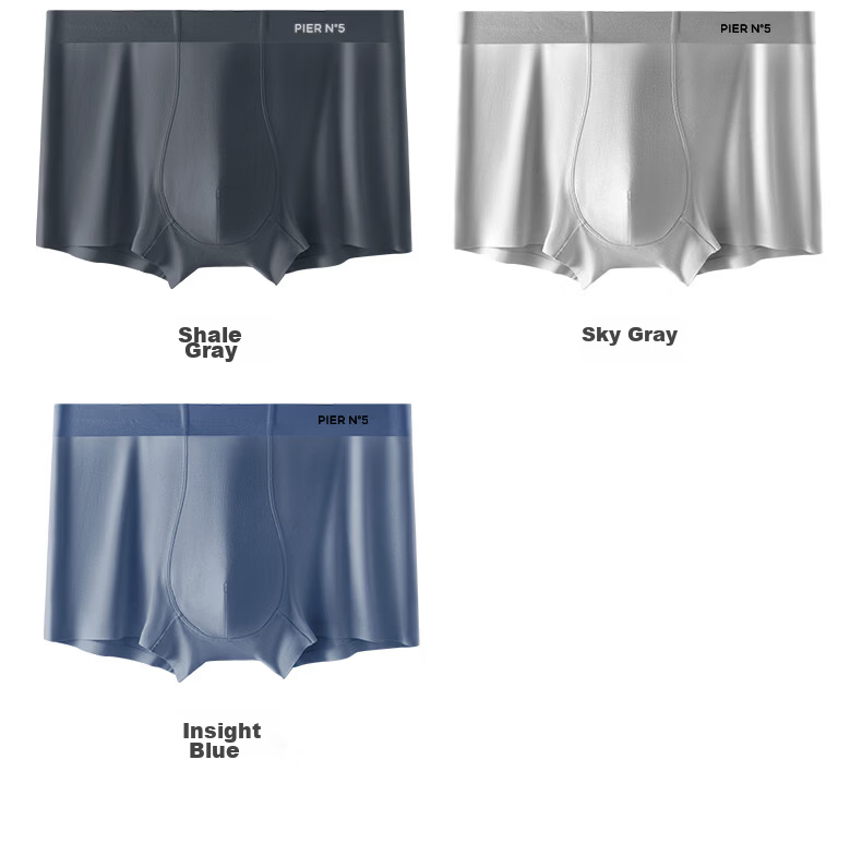 Herbal Original Men's Modal Oyster Antibacterial Breathable Seamless Boxer Briefs Summer Thin Four-Point Shorts 23