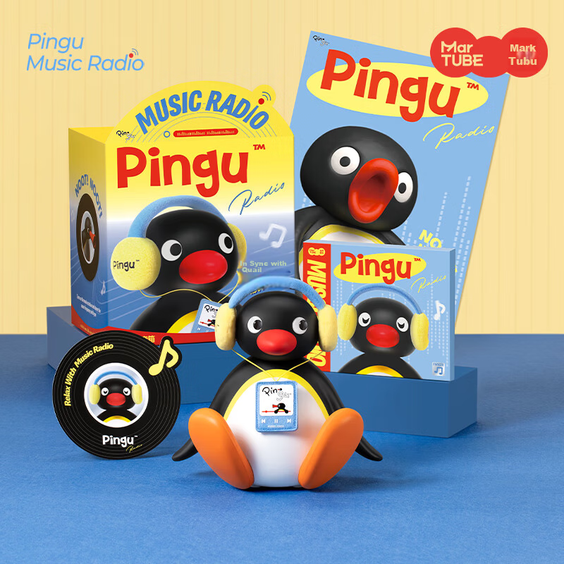 MARtube Pingu Penguin Bobble Head Bluetooth Speaker Graduation Gift for Boys, Friends, Ladies, and Besties Birthday Present