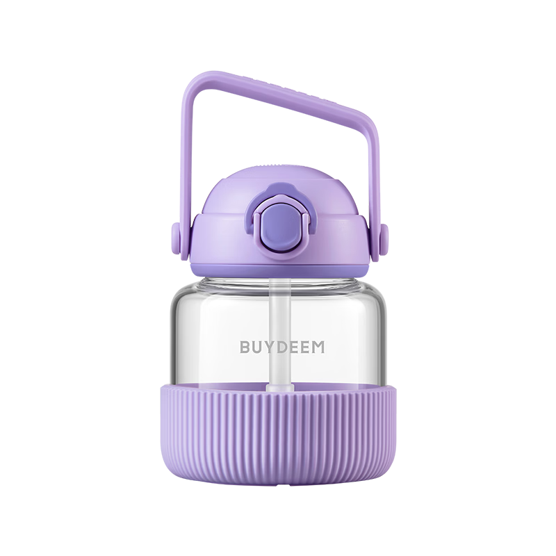 Buydeem Glass Water Cup Tea Separation High Temperature Resistant Borosilicate Glass Straw Cup Large Belly Cup
