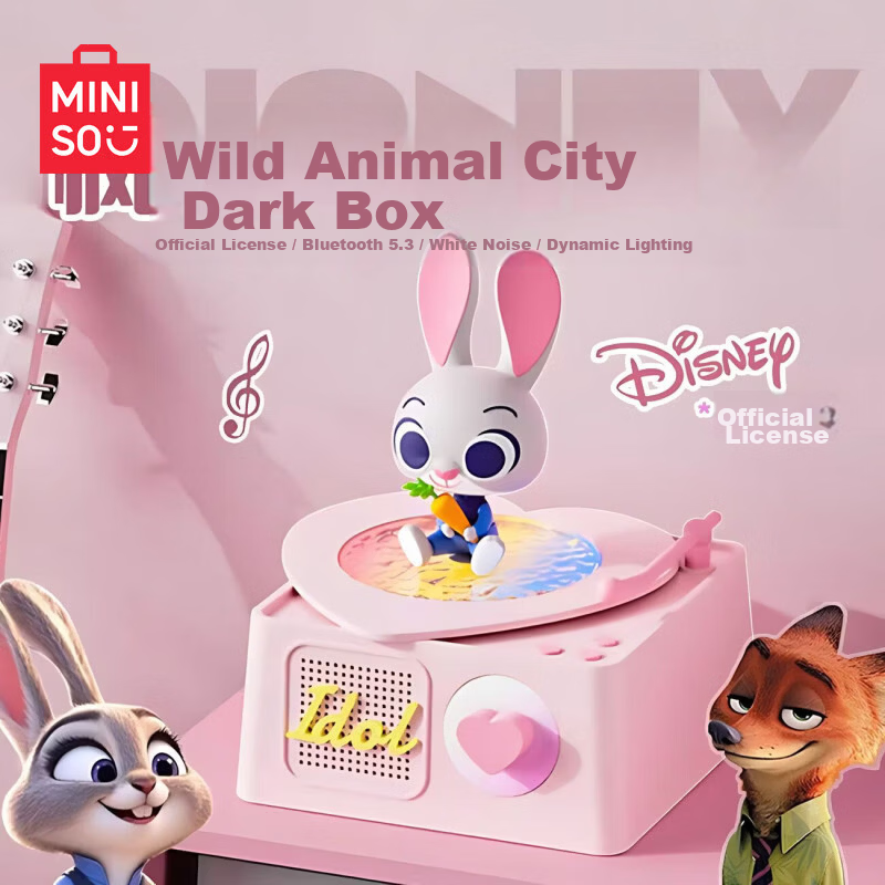 MINISO Zootopia Bluetooth Speaker White Noise High-Quality Sound Atmosphere Night Light Pillow Speaker Gift for Girls Best Friends Birthday Graduation Judy