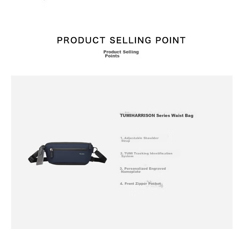 TUMI HARRISON Men's Waist Bag Sport Casual Lightweight Shoulder Crossbody Gift for Boyfriend Husband 4