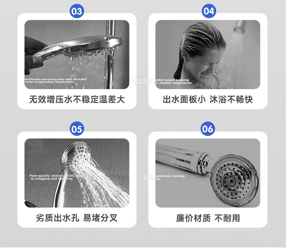 ARROW Multifunction Large Panel Handheld Shower Head High Pressure Single Head AE58140MCP 4
