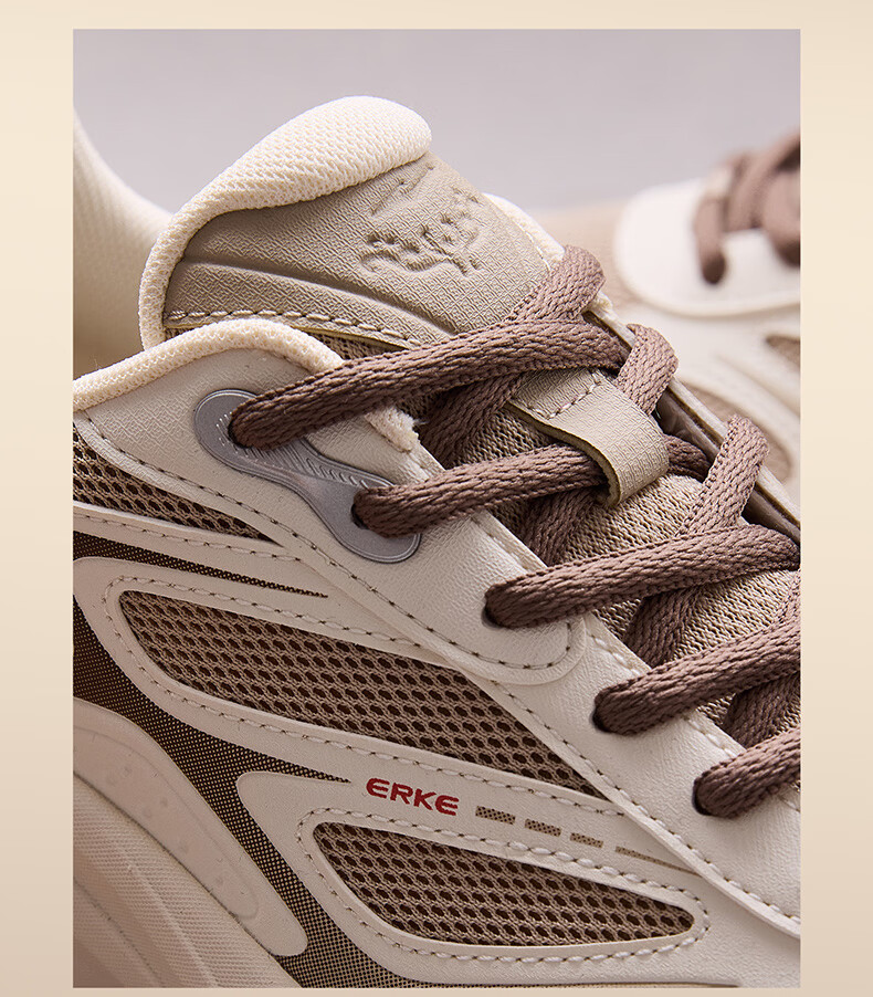 ERKE Men's Sports Shoes Leather Mesh Breathable New Casual Thick Sole Dad Shoes Fengxiwu 3.0 6