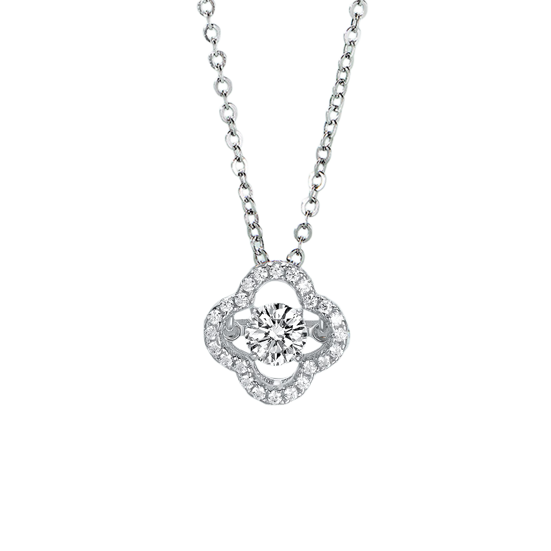 Aideyueding Dancing Heart Four-Leaf Clover Necklace for Women, 2025 New Style, Light Luxury Niche High-End Birthday Gift for Girlfriend Or Wife