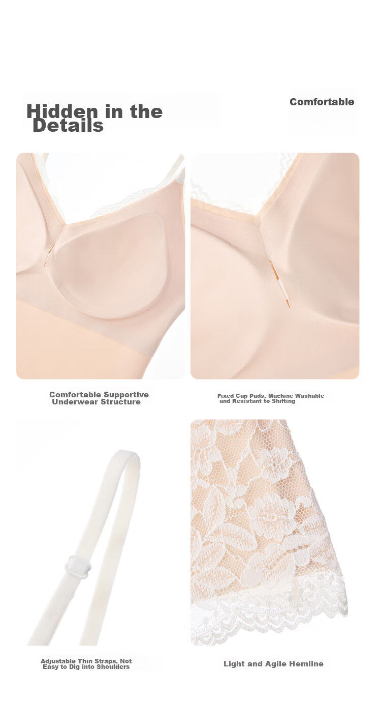 Suki Ryohin [Iris] French Lace Sexy Camisole with Chest Pad, Inner Wear and Outer Wear Tank Top for Women Summer 12