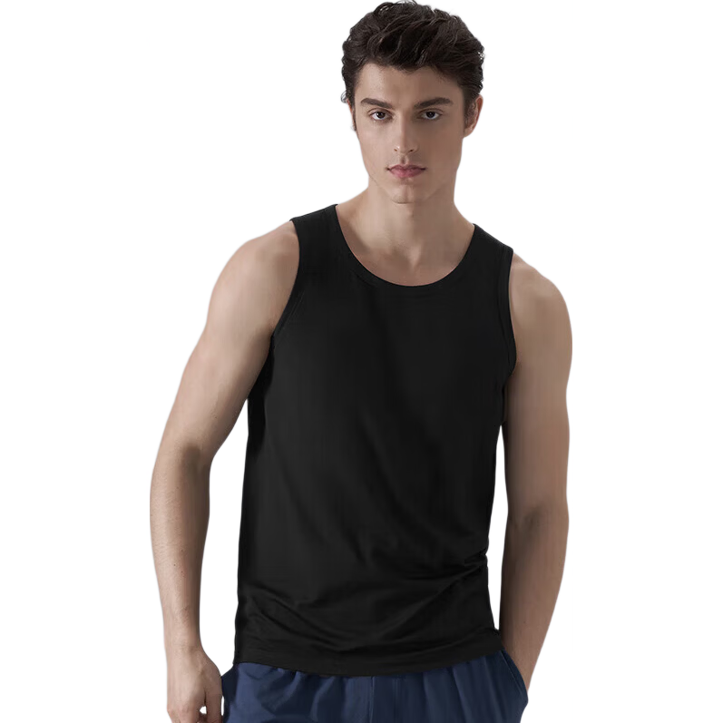 Maniform Men's Modal Round Neck Cooling Vest, Wearable As Outerwear Or Undershirt, Fitness Tank Top