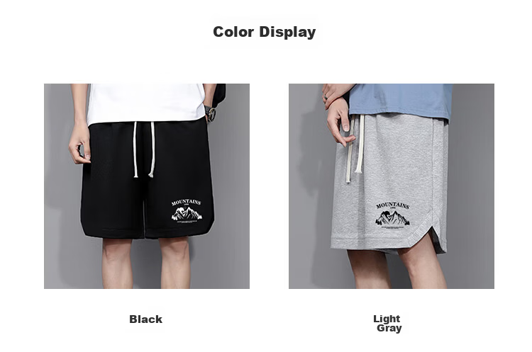 Cotton Casual Men's Summer Shorts Loose Fit Plus Size Five-Point Pants Gray 67; M 6