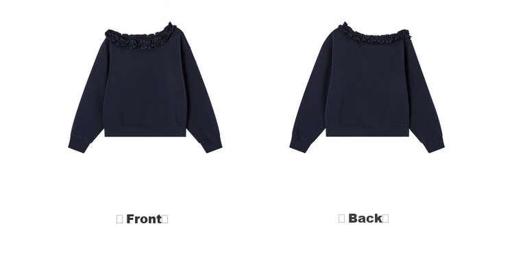 MT 【Comfort Cloud Cotton】Spring Elegant Off-Shoulder Lace Trim Loose Casual Women's Sweatshirt 11