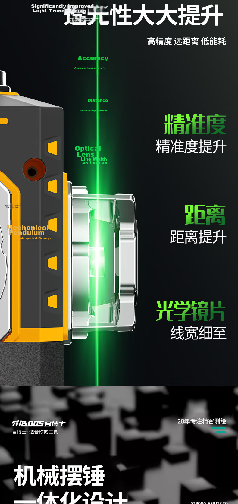 Dr. Mu Laser Level Infrared High-Precision Strong Light Fine Line Outdoor Sunlight Special 2-Line 5 Green Light 15
