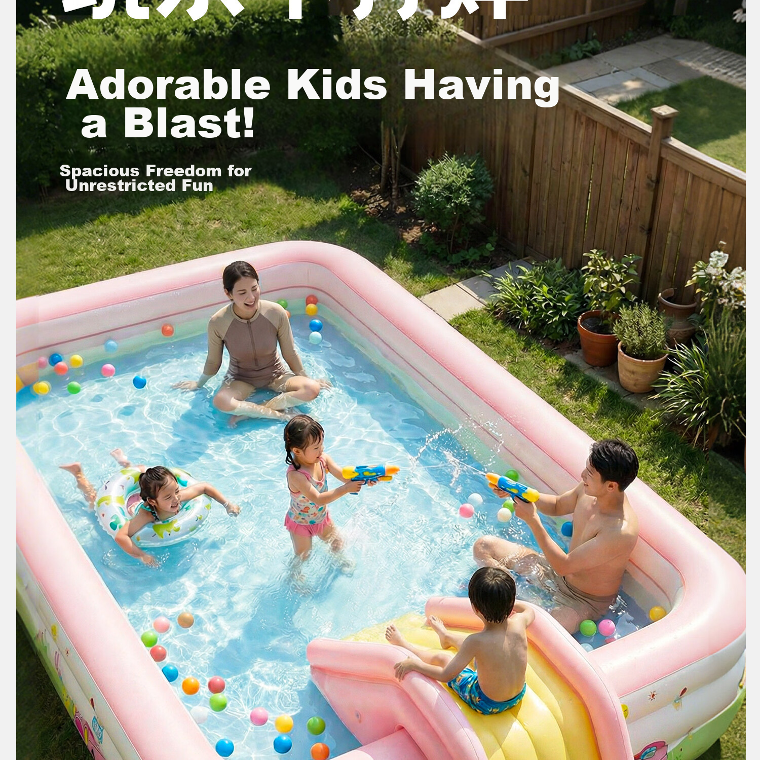 Chuandaoxiong Inflatable Children's Swimming Pool, Thickened for Adults And Kids, Baby Bath Pool, Home Outdoor Extra Large Water Pool 15