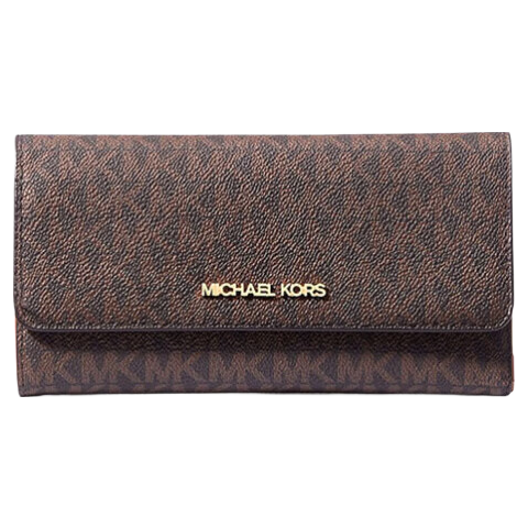 MICHAEL KORS Jet Set Luxury MK Women's Wallet Clutch Deep Brown/Acorn Brown Gift for Girlfriend