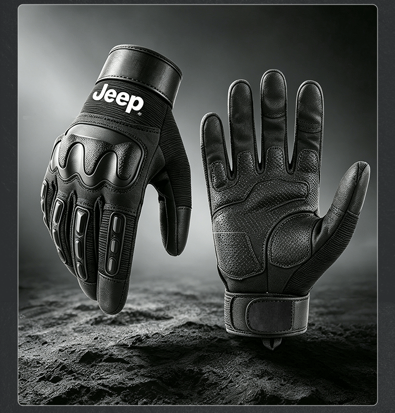 JEEP Men's Winter Gloves, Outdoor Hiking Cycling Riding Anti-Slip Motorcycle Full-Finger Outdoor Cold-Resistant Tactical Gloves for Me 7