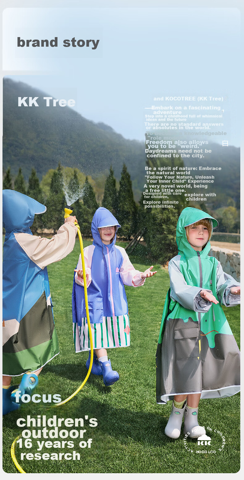 Kocotree KK Tree Kids Raincoat with Backpack Cover for Boys and Girls, Children's School Rain Poncho 33