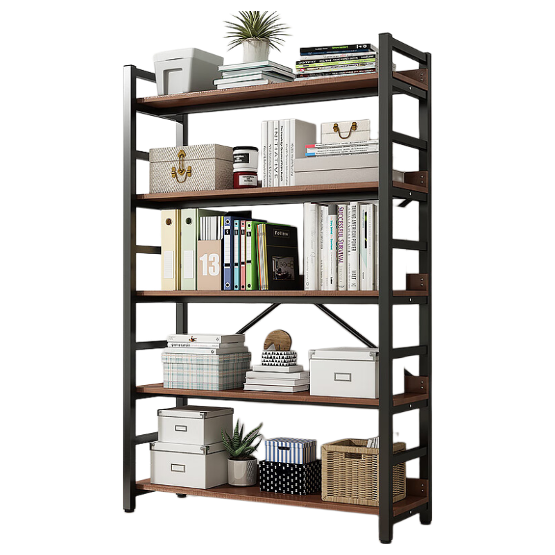 Milin Bookshelf Storage Rack, Floor-Standing Multi-Layer Organizer, Living Room Home Storage Shelf, Book Holder, Simple Storage Rack, 4 Tiers, 80cm