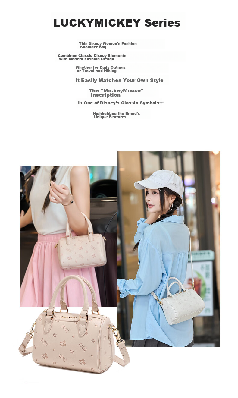 Disney Genuine Women's Crossbody Bag 2026 New Versatile Pink Shoulder Bag Birthday Gift for Girlfriend 2