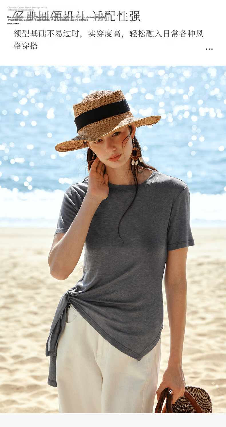 Olrain European Style Summer New French Tie Slim Fit High-End Versatile Short Sleeve T-Shirt for Women Green M 5