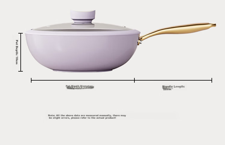 KONKA Ceramic Non-Stick Lightweight Frying Pan 30cm Flat Bottom Stir-Fry Pan Compatible with Induction and Gas Stoves Low Oil Smoke 27