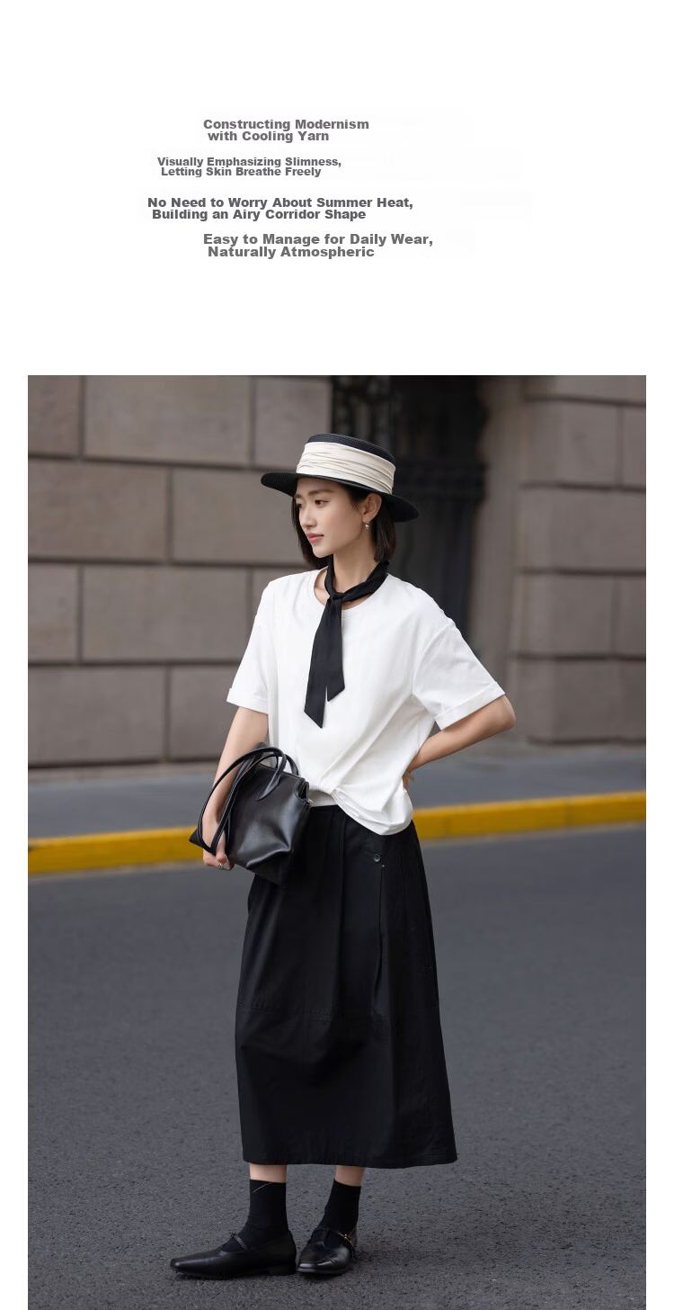 Demana [Cool Sorona] Summer Anti-Stick Cross Twist Loose Slim Fit Petite T-Shirt for Women Premium Feel 6