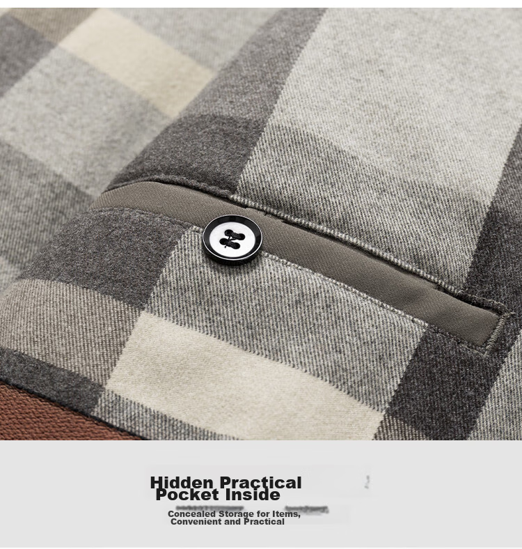 Shanshan [93% Mulberry Silk Lining] Winter Plaid Trench Coat Quilted Thickened Warm Cotton Jacket Business Men's Jacket 13